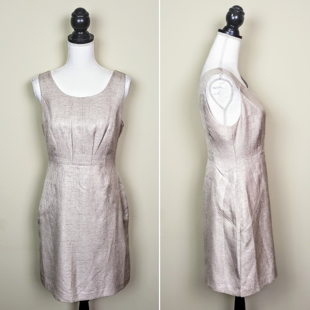 THE LIMITED Shift Dress, Tan Beige Sleeveless, 8